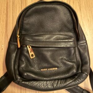 Marc Jacobs Black Pebbled Leather Backpack/Purse
